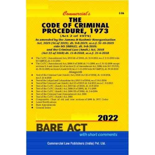 Commercial Law Publisher's The Code of Criminal Procedure, 1973 [CrPC] Bare Act 2022